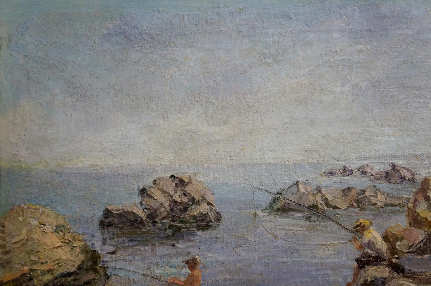 Oil painting Casting Lines from the Rocks Unknown artist