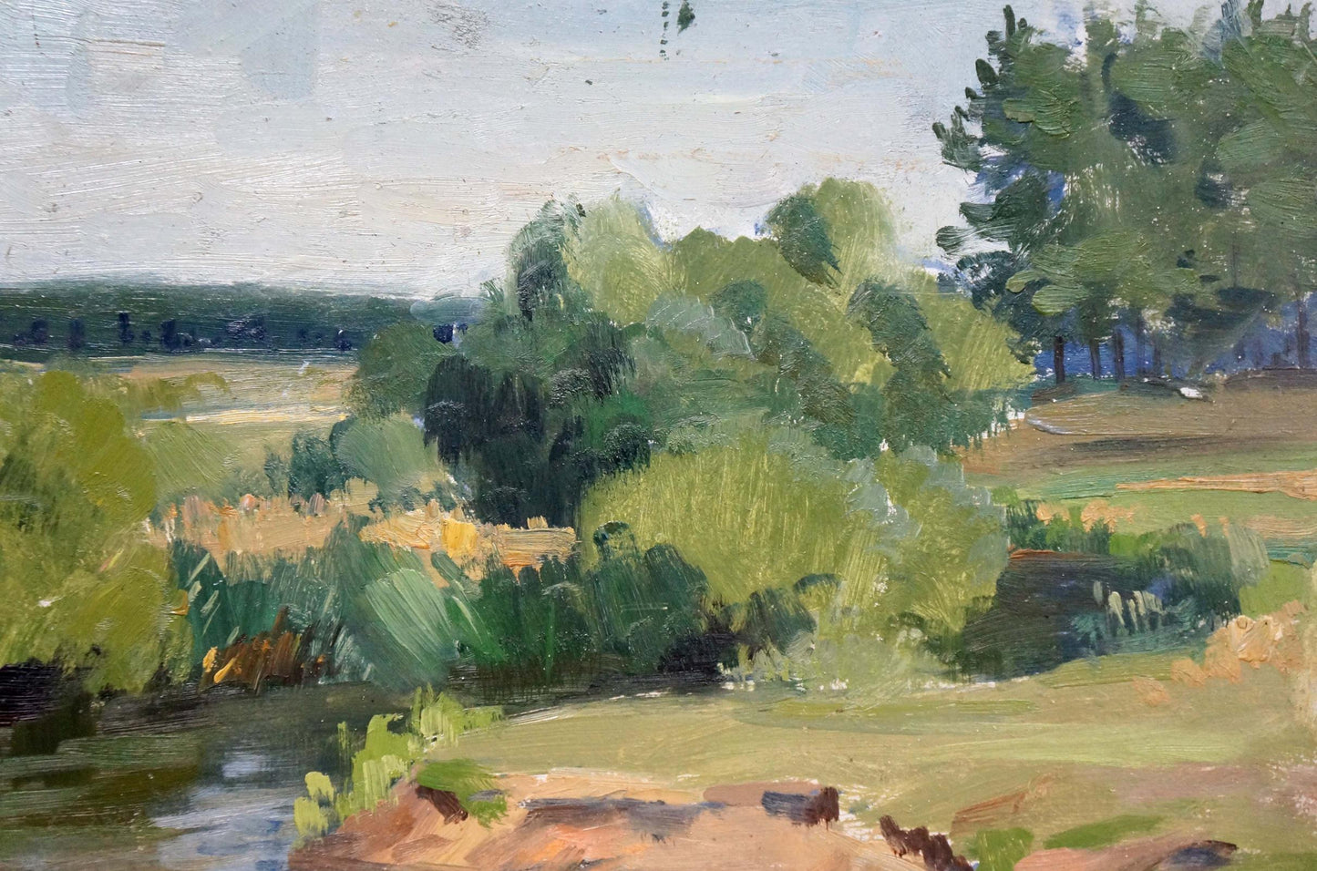 Oil painting Lake landscape Gantman Moses Faybovich