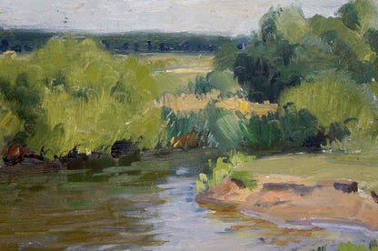 Oil painting Lake landscape Gantman Moses Faybovich