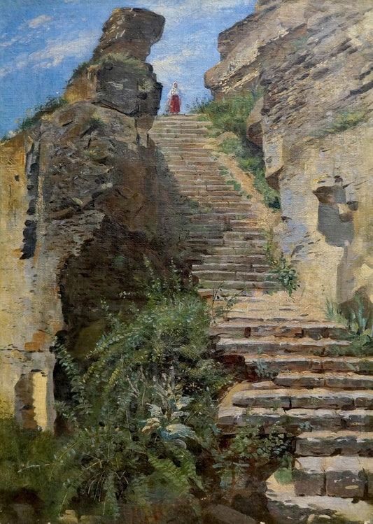 Oil painting Ancient buildings