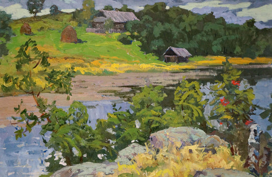 Oil painting Manor staircase Korostelev Vladimir Alexandrovich