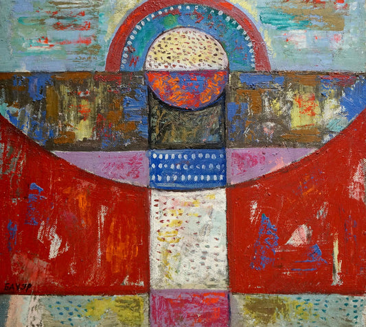 Abstract oil painting Landscape W. Bauer