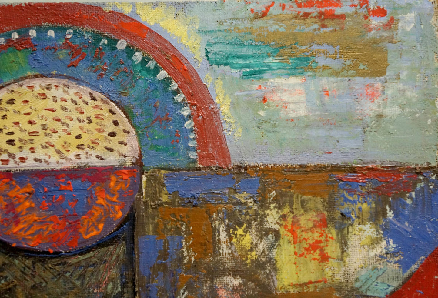 Abstract oil painting Landscape W. Bauer