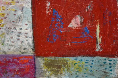 Abstract oil painting Landscape W. Bauer