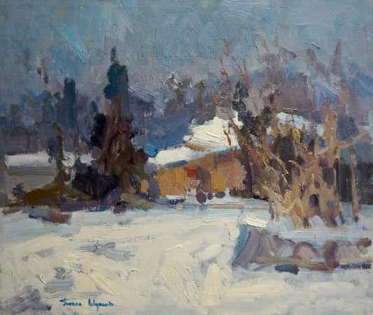 Oil painting Winter landscape Shumov Pavel