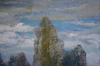 Oil painting River Amidst Fall Foliage Alexander Mynka