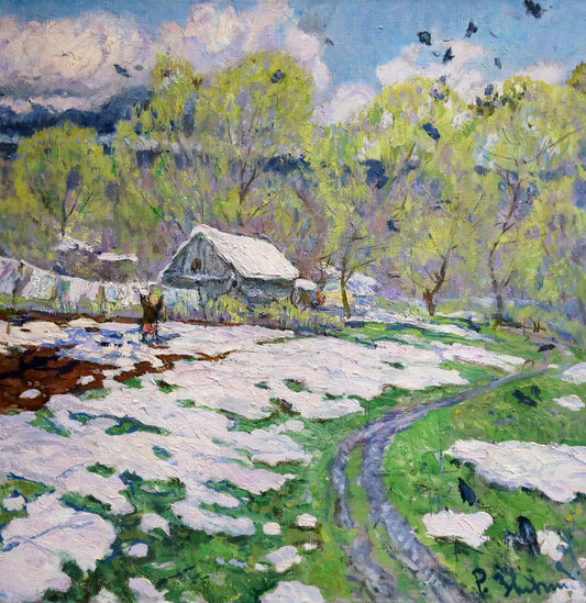 Oil painting End of winter Zvyagintsev Rostislav Mikhailovich