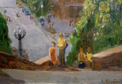 Oil painting City landscape Semenov Arseny Nikiforovich