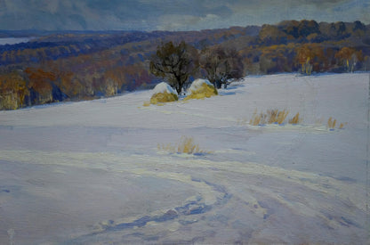 Oil painting Winter landscape Litovchenko Boris Alexandrovich