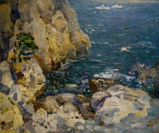 Oil painting Sea shore Merinov Alexey Iosifovich