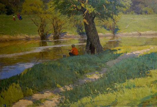 Oil painting Guy by the shore Filbert Alexander Alexandrovich