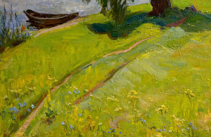 Oil painting Haystacks Basanets Yuri Petrovich