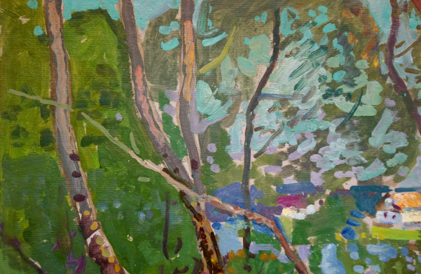 Oil painting Village landscape Gaiduk Viktor Kirillovich