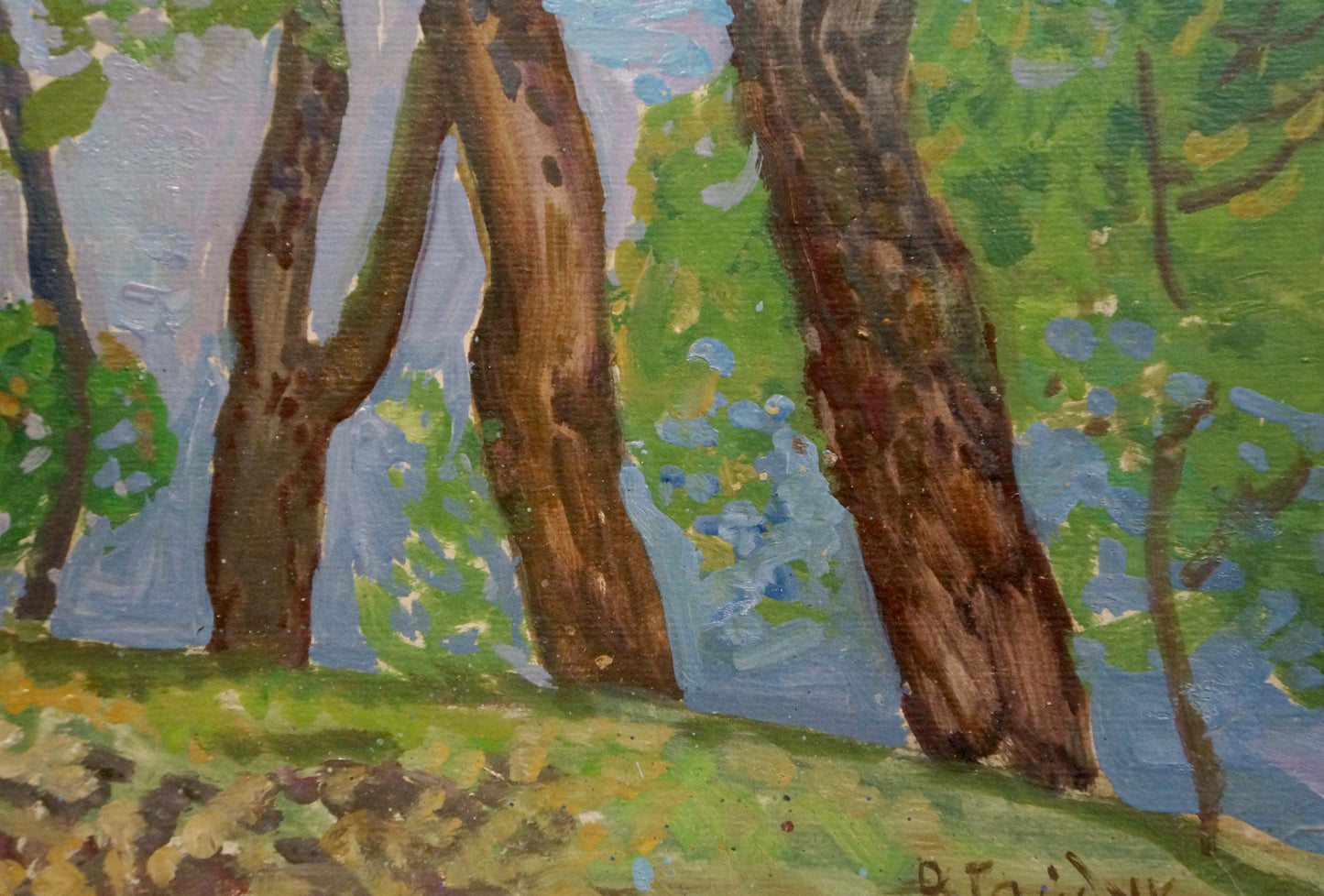 Through skillful brushwork, Viktor Kirillovich Gaiduk brings the rustic charm of a village landscape to life