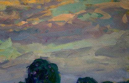Oil painting Haystacks Fomin Anatoly Nikiforovich