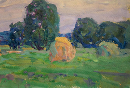 Oil painting Haystacks Fomin Anatoly Nikiforovich