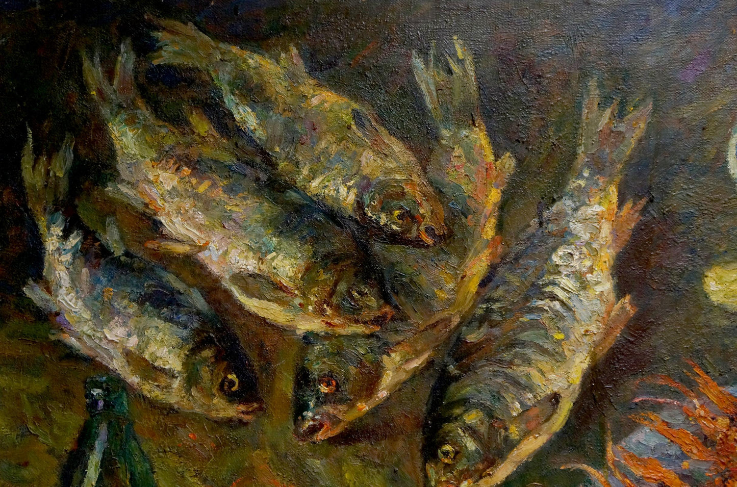 Oil painting Still life with fish Pinkhosovich Boris Anisimovich