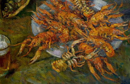 Oil painting Still life with fish Pinkhosovich Boris Anisimovich