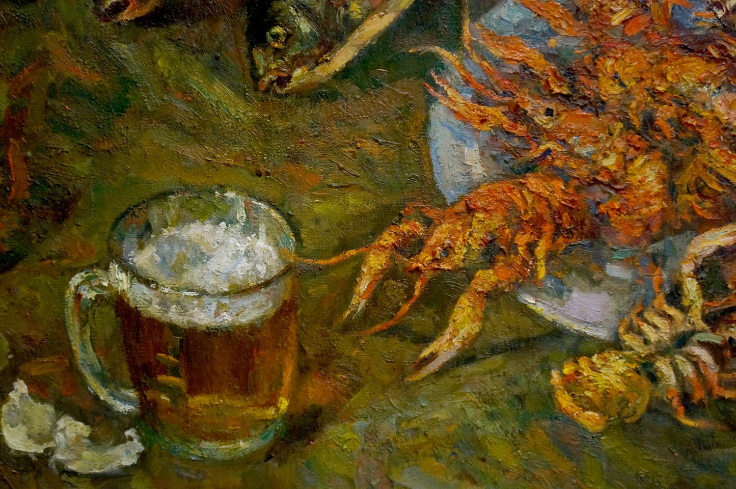 Oil painting Still life with fish Pinkhosovich Boris Anisimovich