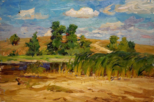 Oil painting Landscape with a river Kolosovsky Georgy Sergeevich