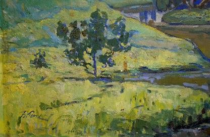 Oil painting River landscape Gerus Boris Stepanovich