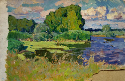 Oil painting Swampy area Anatoly Fomin