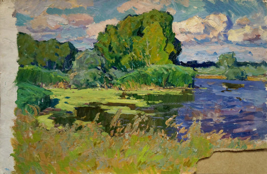 Oil painting Swampy area Anatoly Fomin