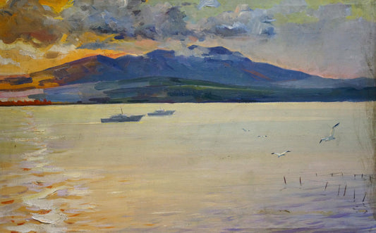 Oil painting Island landscape