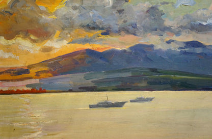 Oil painting depicting an "Island Landscape"