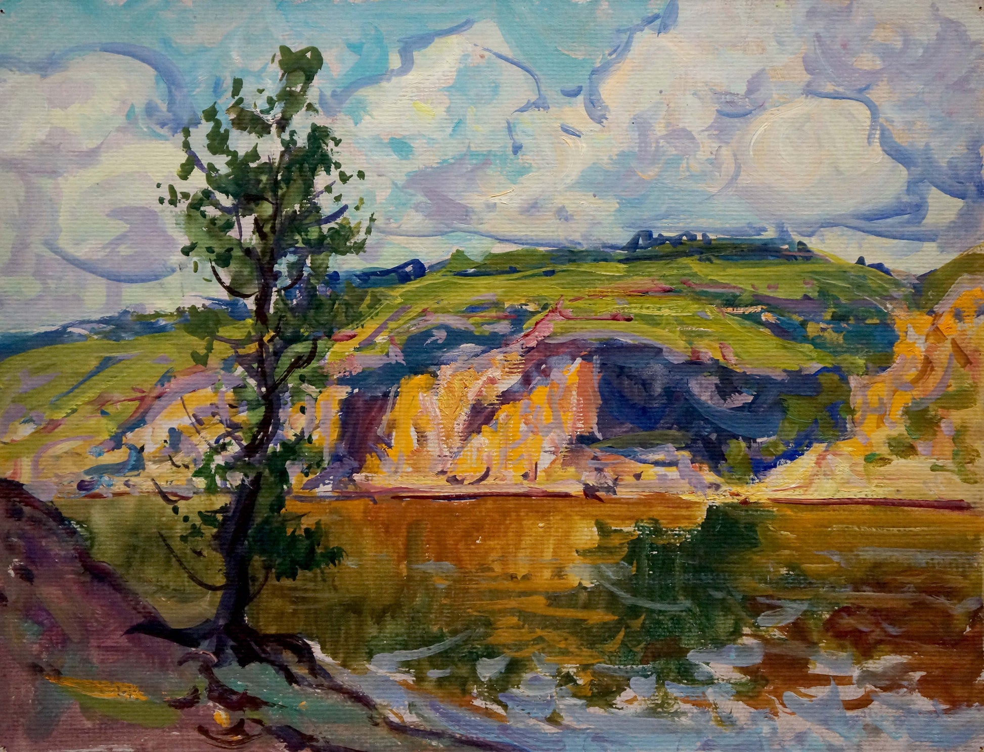 Oil painting Sandy shore Kolosovsky Georgy Sergeevich