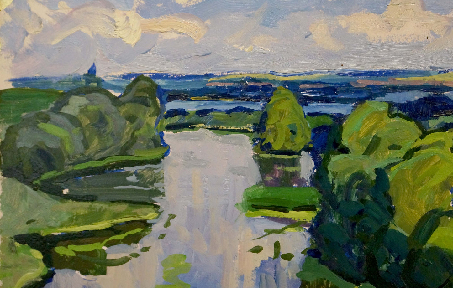 Oil painting On the Dnieper Ruban Grigory Savelievich
