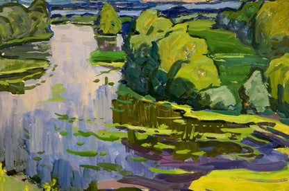 Oil painting On the Dnieper Ruban Grigory Savelievich