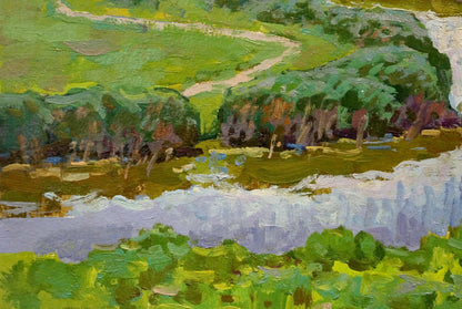 Oil painting In the Dnieper floodplain Ruban Grigory Savelievich