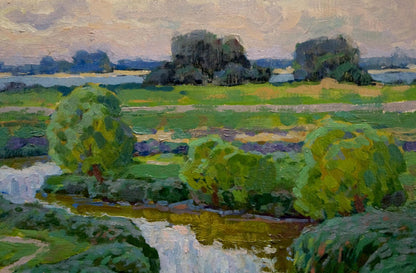 Oil painting In the Dnieper floodplain Ruban Grigory Savelievich