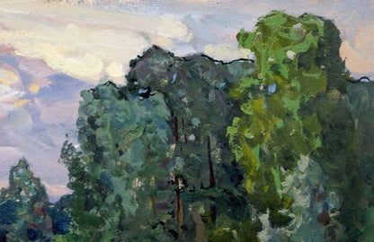 Oil painting Wet forest after rain Anatoly Fomin