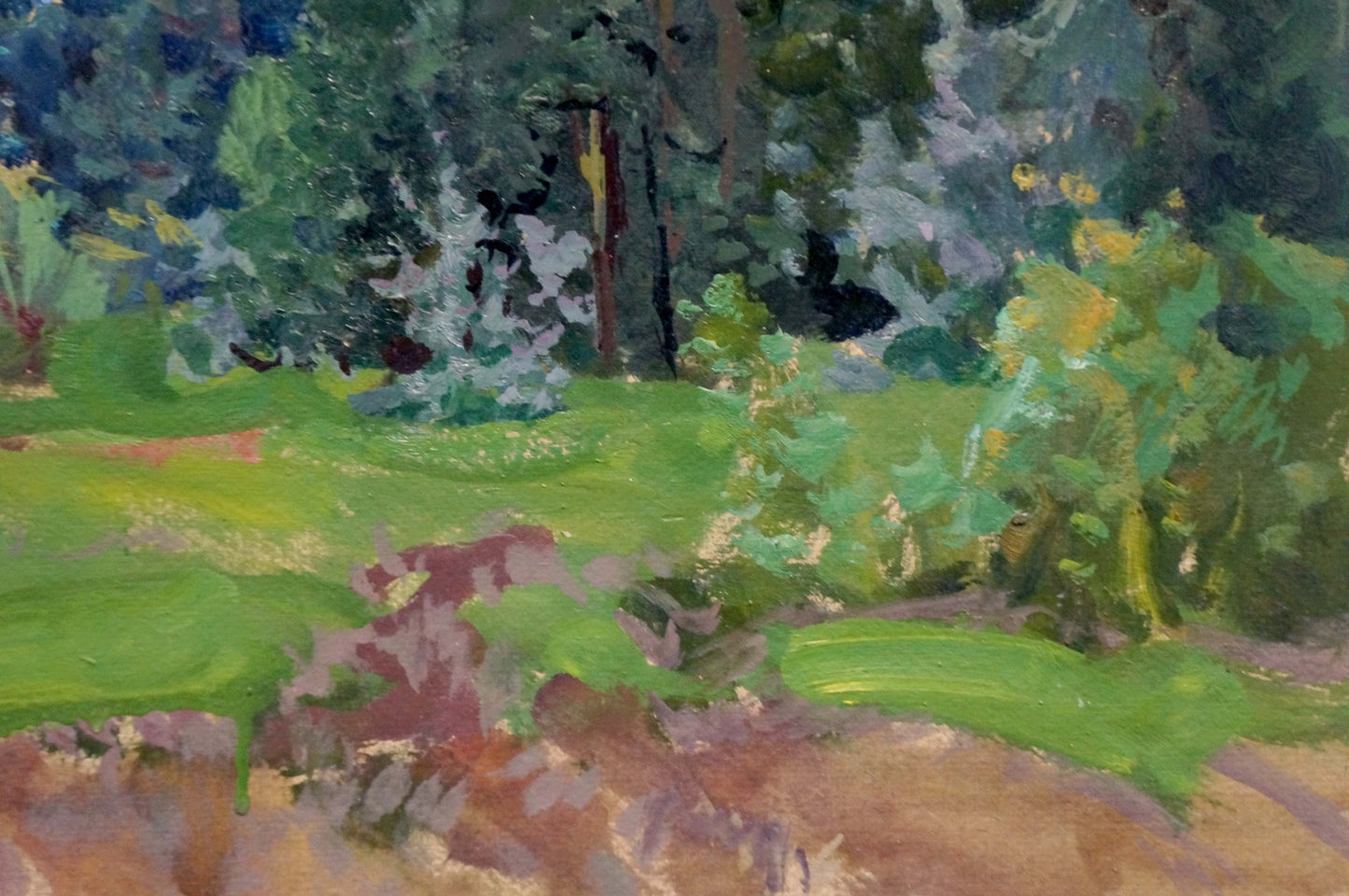 Oil painting Wet forest after rain Anatoly Fomin