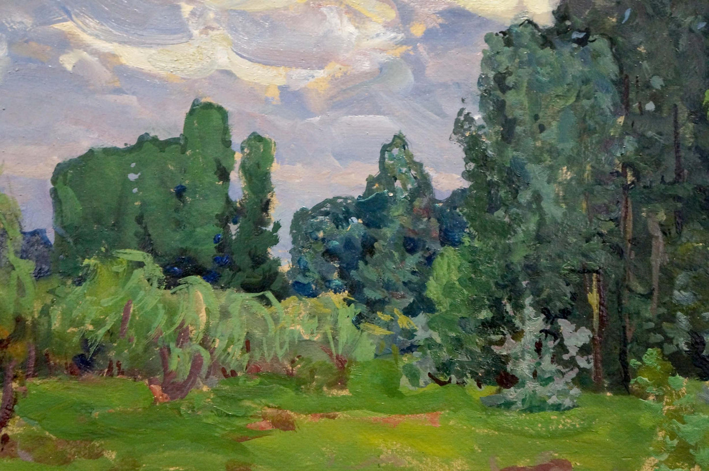 Oil painting Wet forest after rain Anatoly Fomin