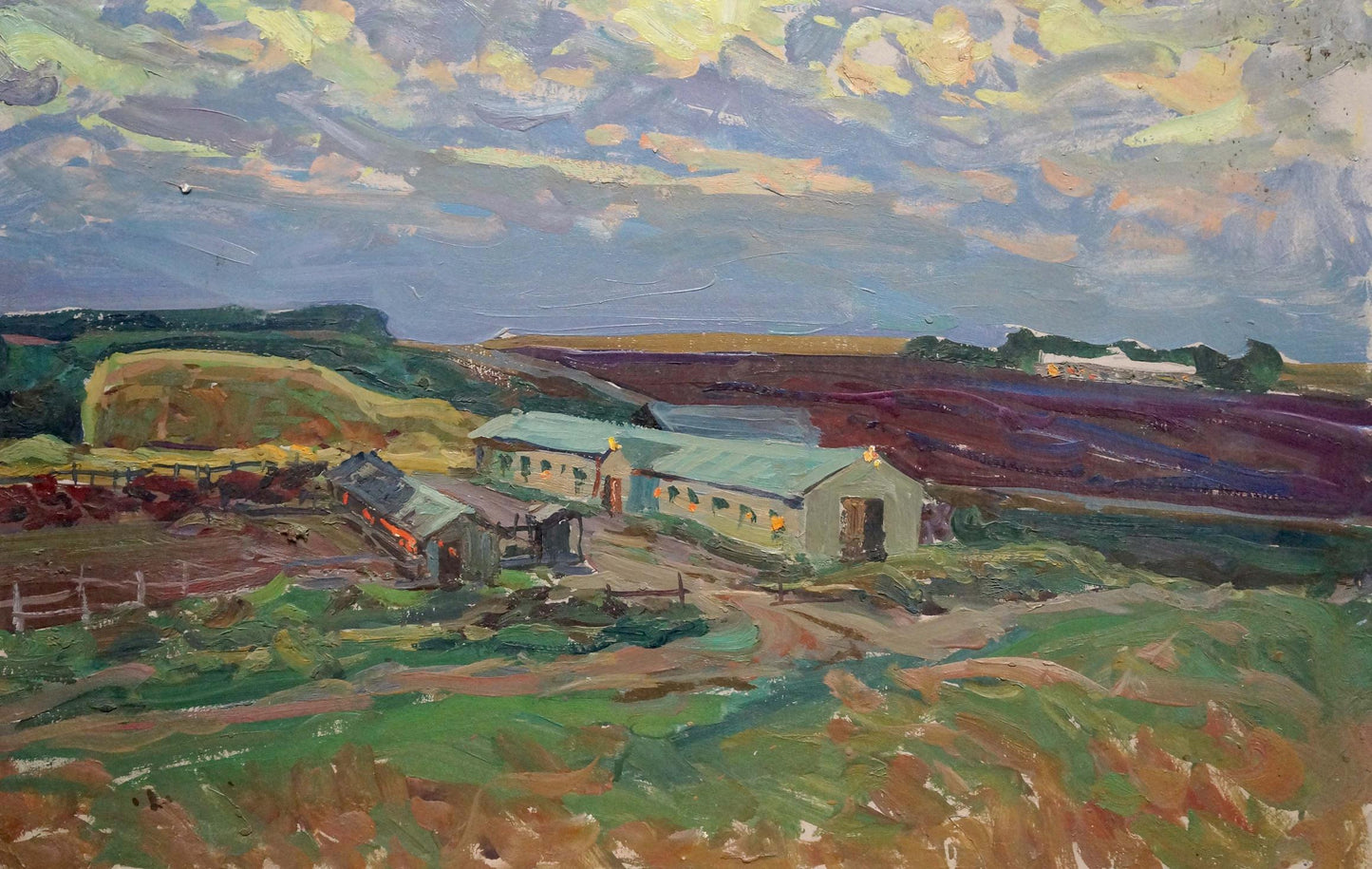 Oil painting Farm Fomin Anatoly Nikiforovich