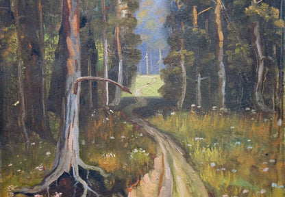Oil painting Path in the summer forest Unknown artist