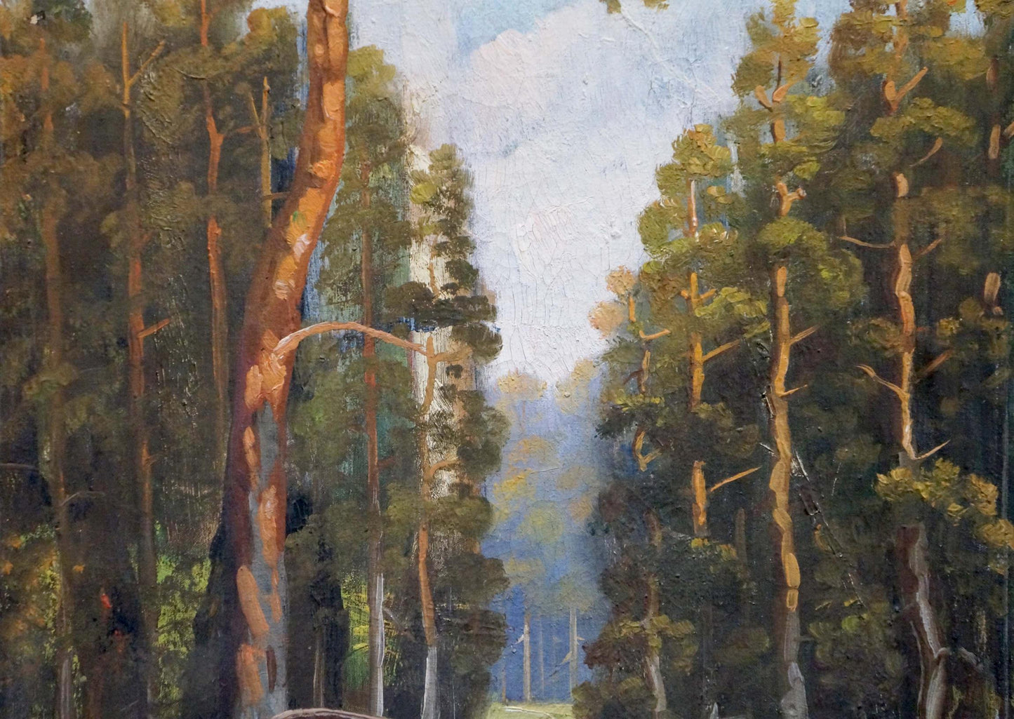 Oil painting Path in the summer forest Unknown artist