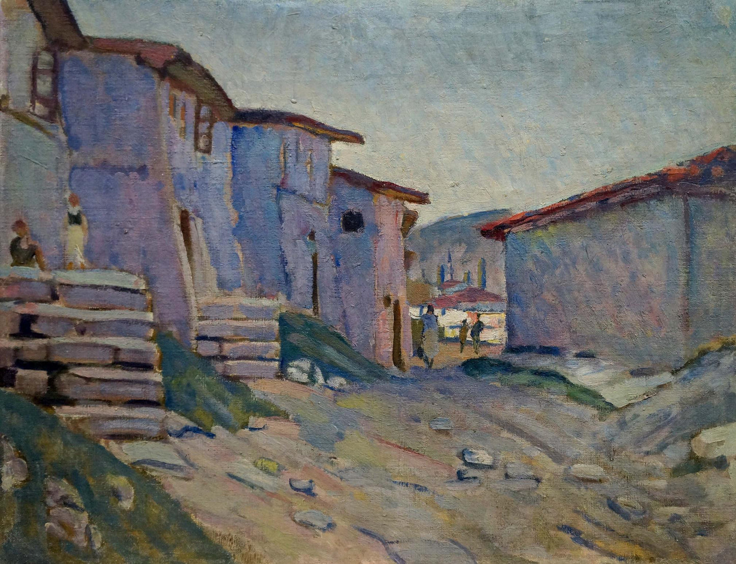 Oil painting The streets of the city