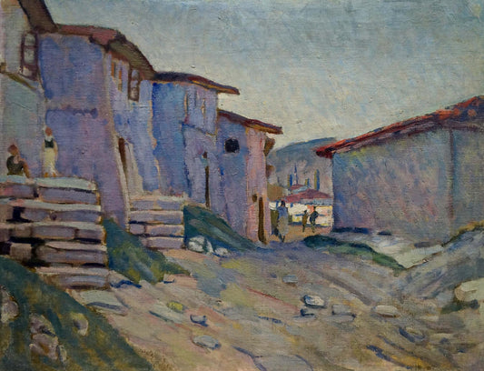 Oil painting The streets of the city