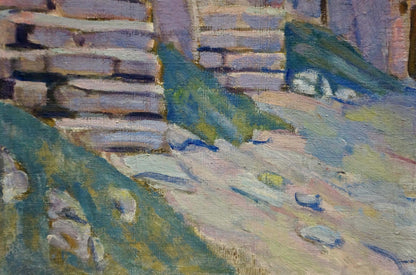 Oil painting The streets of the city