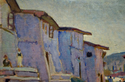 Oil painting The streets of the city