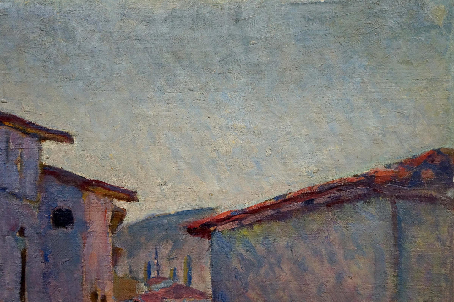 Oil painting The streets of the city