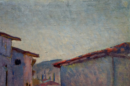 Oil painting The streets of the city