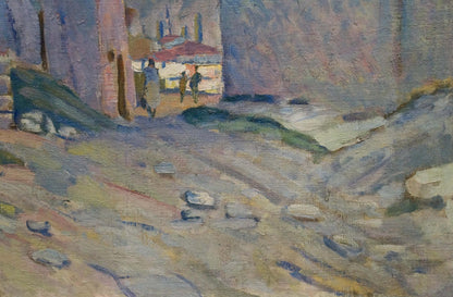 Oil painting The streets of the city