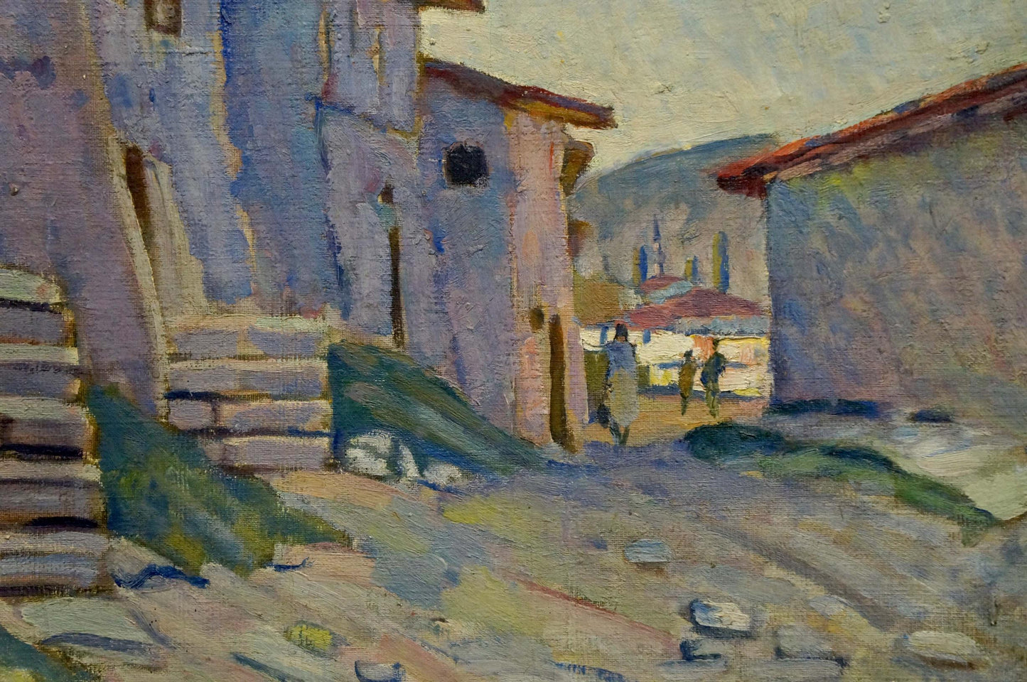 Oil painting The streets of the city