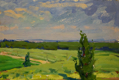 Oil painting Road to town Fomin Anatoly Nikiforovich