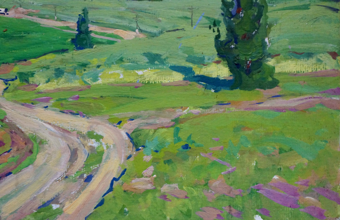 Oil painting Road to town Fomin Anatoly Nikiforovich